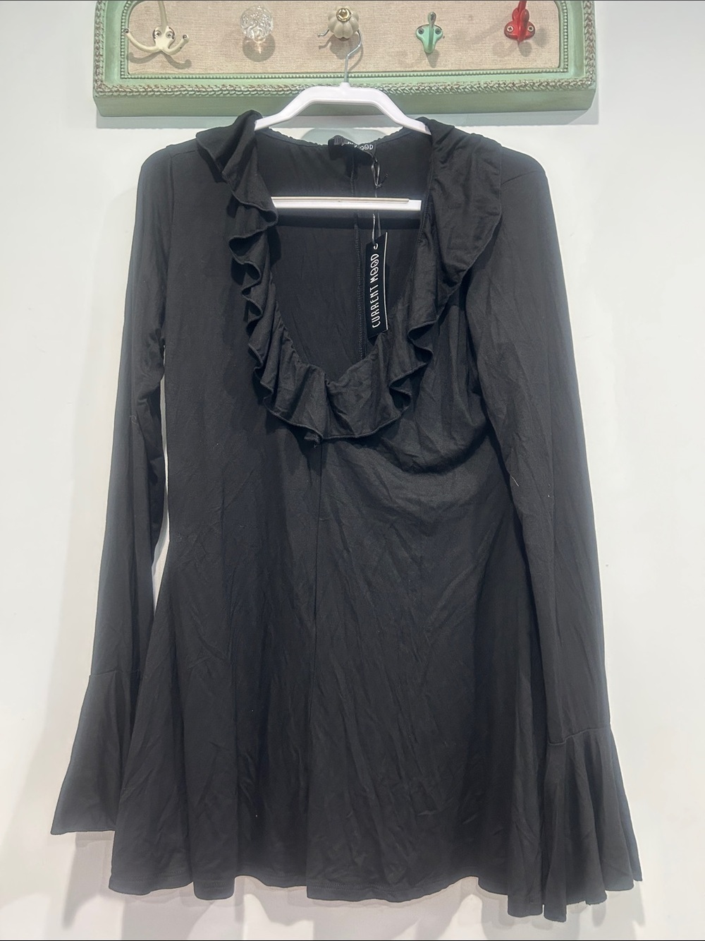 Dolls Kill current mood Black Ruffle-Trim shorts romper women’s plus size 1X new